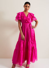 Mabelle Organza Maxi Dress - Fuchsia