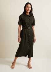 Willow Midi Utility Dress - Green