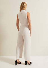 Clarissa Tux Wide Leg Jumpsuit - Ivory