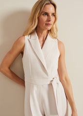 Clarissa Tux Wide Leg Jumpsuit - Ivory