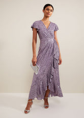 Carina Sequin Maxi Dress - Purple