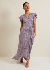 Petite Carina Sequin Maxi Dress - Purple