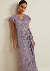Petite Carina Sequin Maxi Dress - Purple