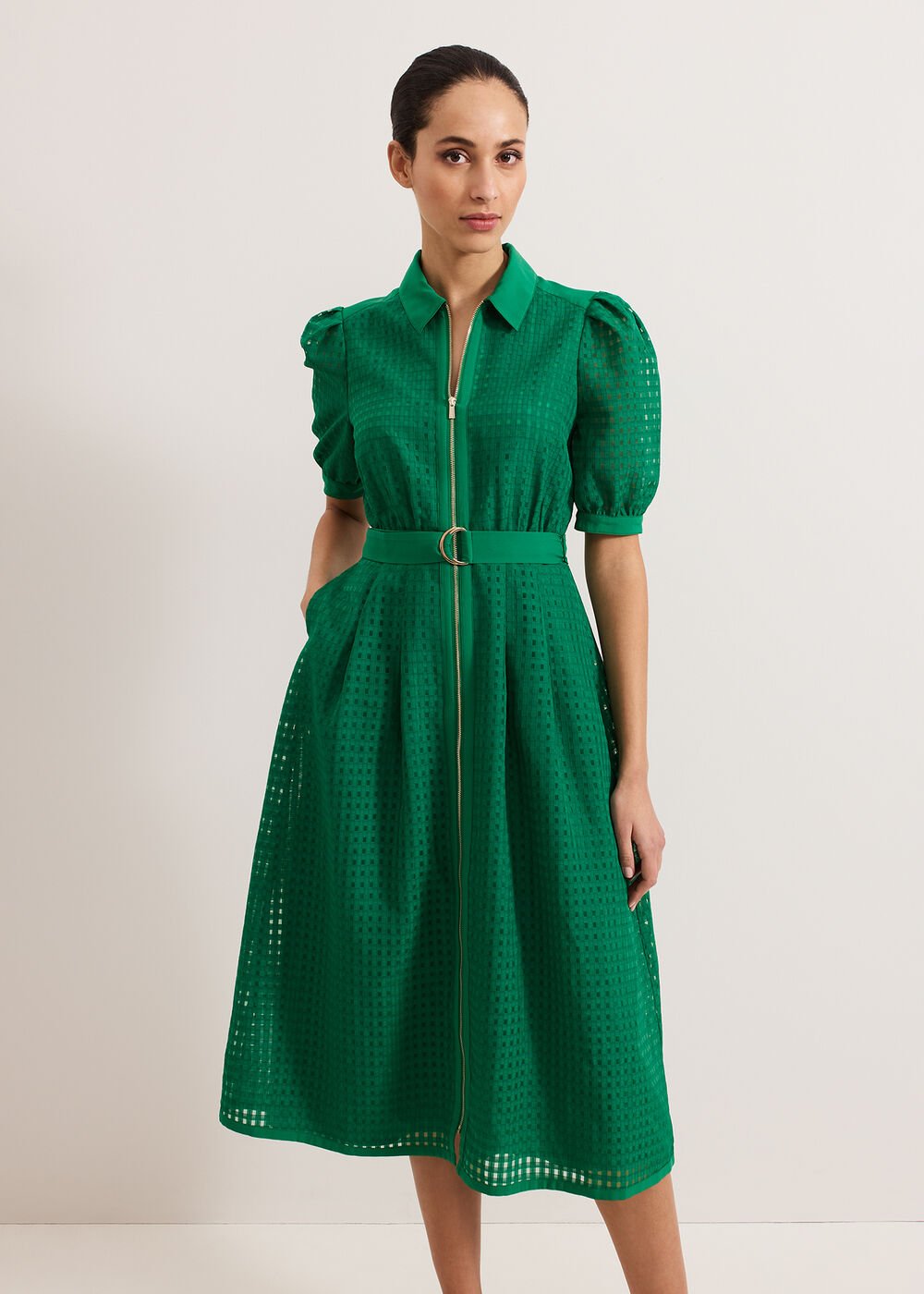 Carey Check Dress - Green