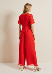 Kendall Pleat Jumpsuit - Orange