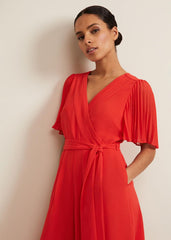 Petite Kendall Pleat Jumpsuit - Orange
