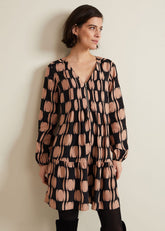Penele Spot Swing Dress - Black/Multi