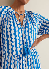 Petite Lara Midaxi Dress - Blue/Ivory