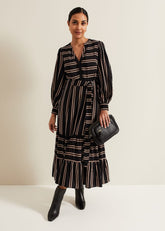 Petite Laura Midaxi Dress - Black/Multi
