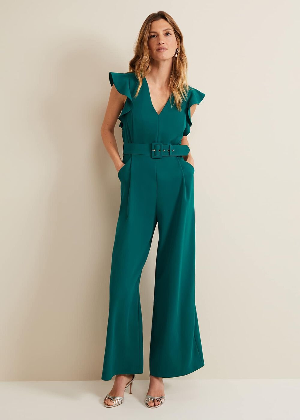Kallie Belted Jumpsuit - Green
