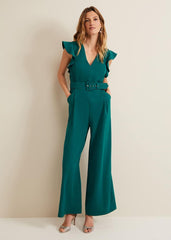Kallie Belted Jumpsuit - Green