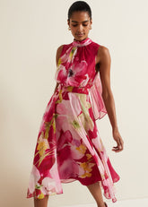 Lucinda Floral Midi Dress - Multi-Coloured