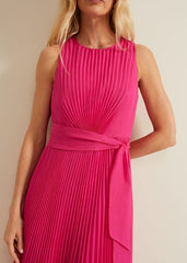 Simara Pleated Midi Dress - Pink