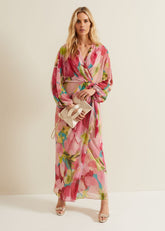 Cosmina Pleat Shimmer Maxi Dress - Multi-Coloured