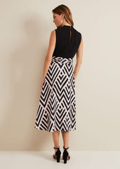 Alora Print Midi Dress - Multi-Coloured