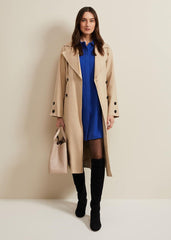 Cara Button Through Tunic Dress - Blue