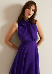 Lucinda Fit And Flare Dress - Purple