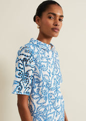Nicky Broderie Swing Dress - Blue