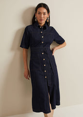 Sonny Denim Midi Dress - Navy