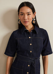 Sonny Denim Midi Dress - Navy