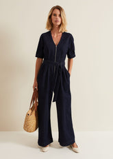 Florisa Denim Jumpsuit - Mid Wash