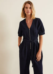 Florisa Denim Jumpsuit - Mid Wash