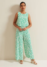 Petite Aubrey Geo Jumpsuit - Green