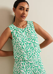 Petite Aubrey Geo Jumpsuit - Green