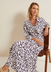 Penele Geo Midi Dress - Purple