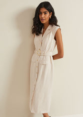 Kristal Utility Midi Dress - Cream