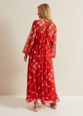 Tatianna Check Maxi Dress - Red