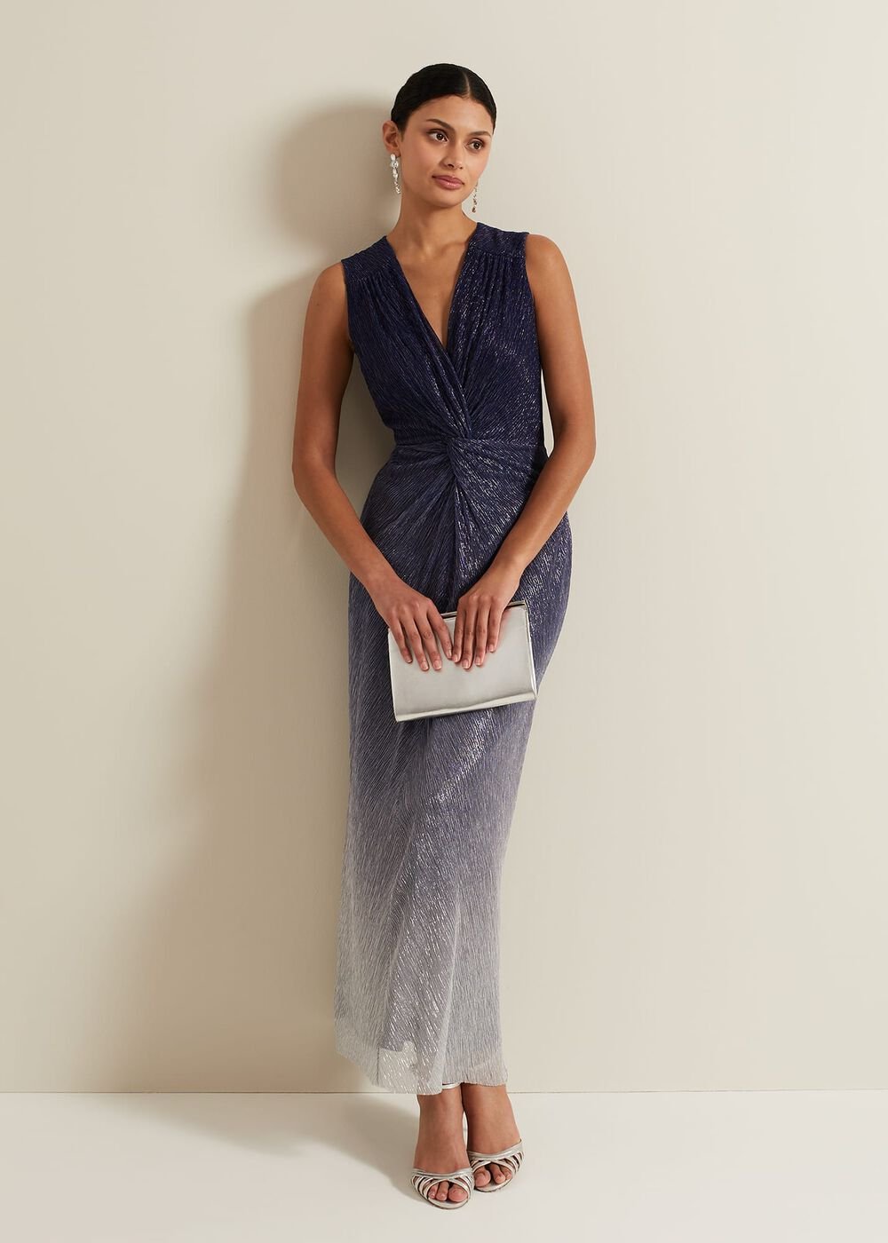 Sara Metallic Jersey Maxi Dress - Multi-Coloured