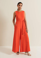Petite Marta Red Culotte Jumpsuit - Red