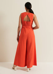 Petite Marta Red Culotte Jumpsuit - Red