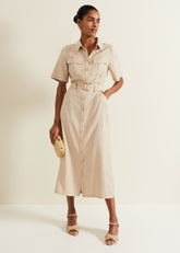 Willow Utility Midi Dress - Stone