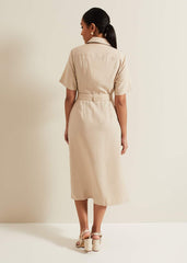 Petite Willow Utility Midi Dress - Stone