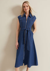 Luiza Denim Midi Dress - Denim