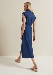 Luiza Denim Midi Dress - Denim