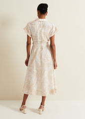 Mandi Abstract Stripe Shirt Dress - Neutral