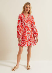 Charlotte Red Wrap Mini Dress - Red