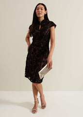 Edith Tapework Midi Dress - Multi-Coloured
