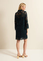 Rojina Teal Lace Shirt Dress - Teal