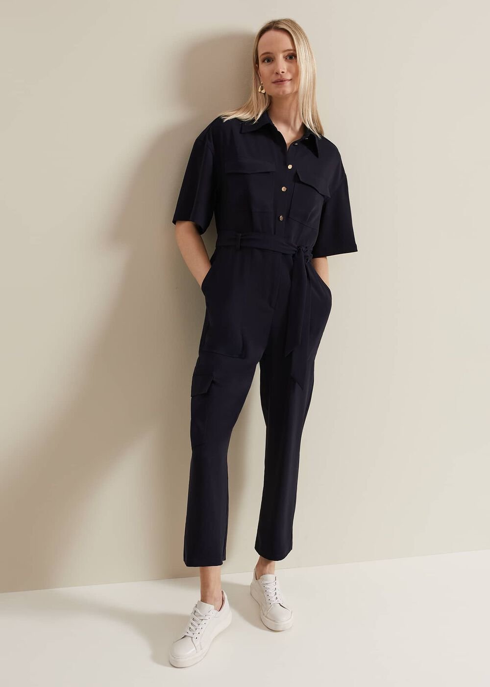 Tallulah Navy Utility Jumpsuit - Navy