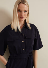 Tallulah Navy Utility Jumpsuit - Navy