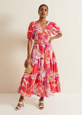 Tilda Red Midi Dress - Red