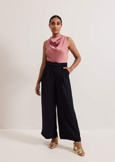 Petite Sabina Satin Wide Leg Jumpsuit - Multi-Coloured