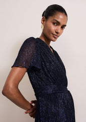 Stella Blue Plisse Jumpsuit - Blue