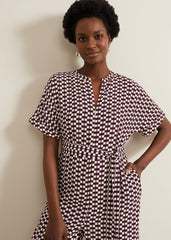 Andra Geo Tie Waist Jumpsuit - Multi-Coloured