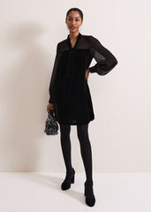Seraphine Black Velvet Tunic Dress - Black