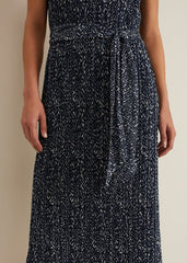 Adia Navy Jersey Shirt Dress - Navy